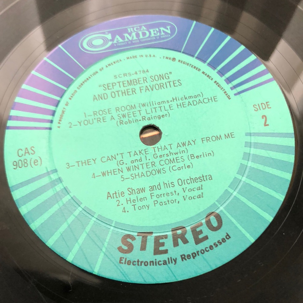 Artie Shaw September Song Vinyl Lp '65 - Picture 5 of 8